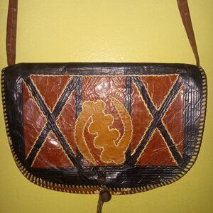 Vintage Gye Nyame Rugged Leather bag, All handmade